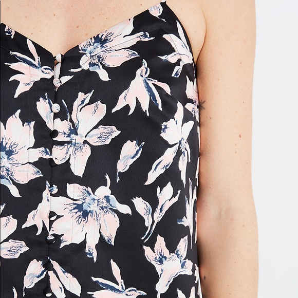 Madewell Winter Orchid Button-Front Slip Floral Dress Size 8 - Picture 6 of 8